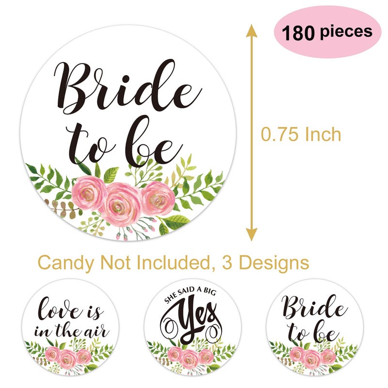 Mr.Mug 180 Floral Chocolate Label Stickers, Bridal Shower Party Favors, Bride to Be Hershey Kisses Stickers, Bachelorette Party, Wedding Bridal Shower Party Decor Decorations - Image 2