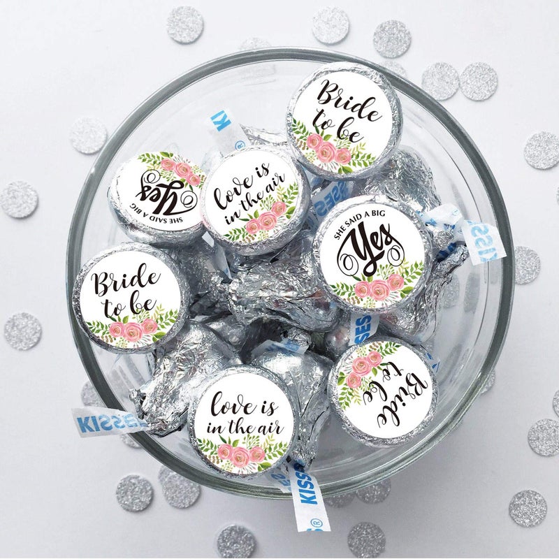 Mr.Mug 180 Floral Chocolate Label Stickers, Bridal Shower Party Favors, Bride to Be Hershey Kisses Stickers, Bachelorette Party, Wedding Bridal Shower Party Decor Decorations - Image 3