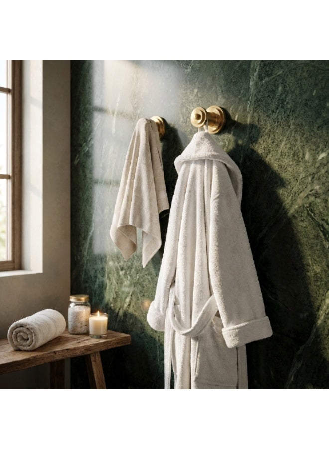 Perrin & Rowe 6221SB Armstrong Satin Brass Robe Hook, Brass Wall Mounted Bathroom Hook with Concealed Fixings - Image 2