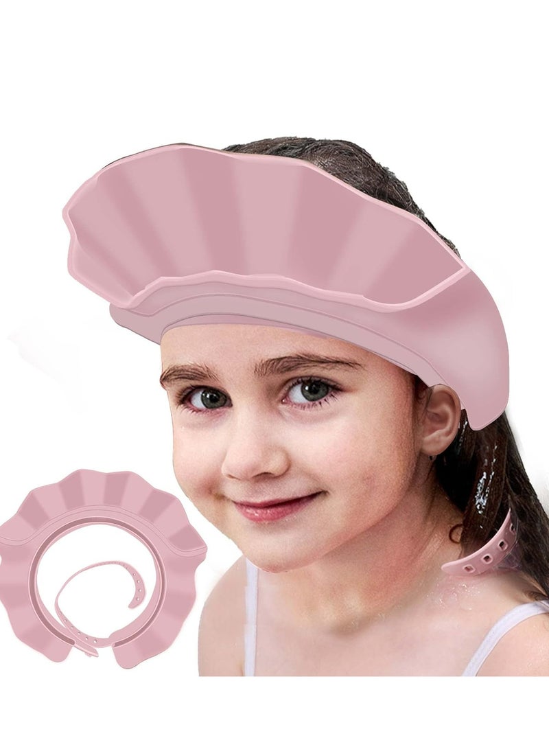 إسكدنيا تقنية قبعة الاستحمام المتعددة الاستخدامات - قبعة استحمام متواثمة للأطفال والرضع لحماية العينين والأذنين (وردي) - Image 1