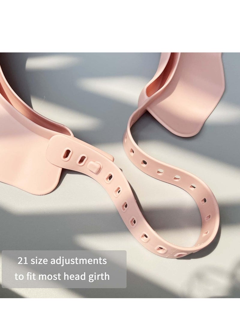 إسكدنيا تقنية قبعة الاستحمام المتعددة الاستخدامات - قبعة استحمام متواثمة للأطفال والرضع لحماية العينين والأذنين (وردي) - Image 5