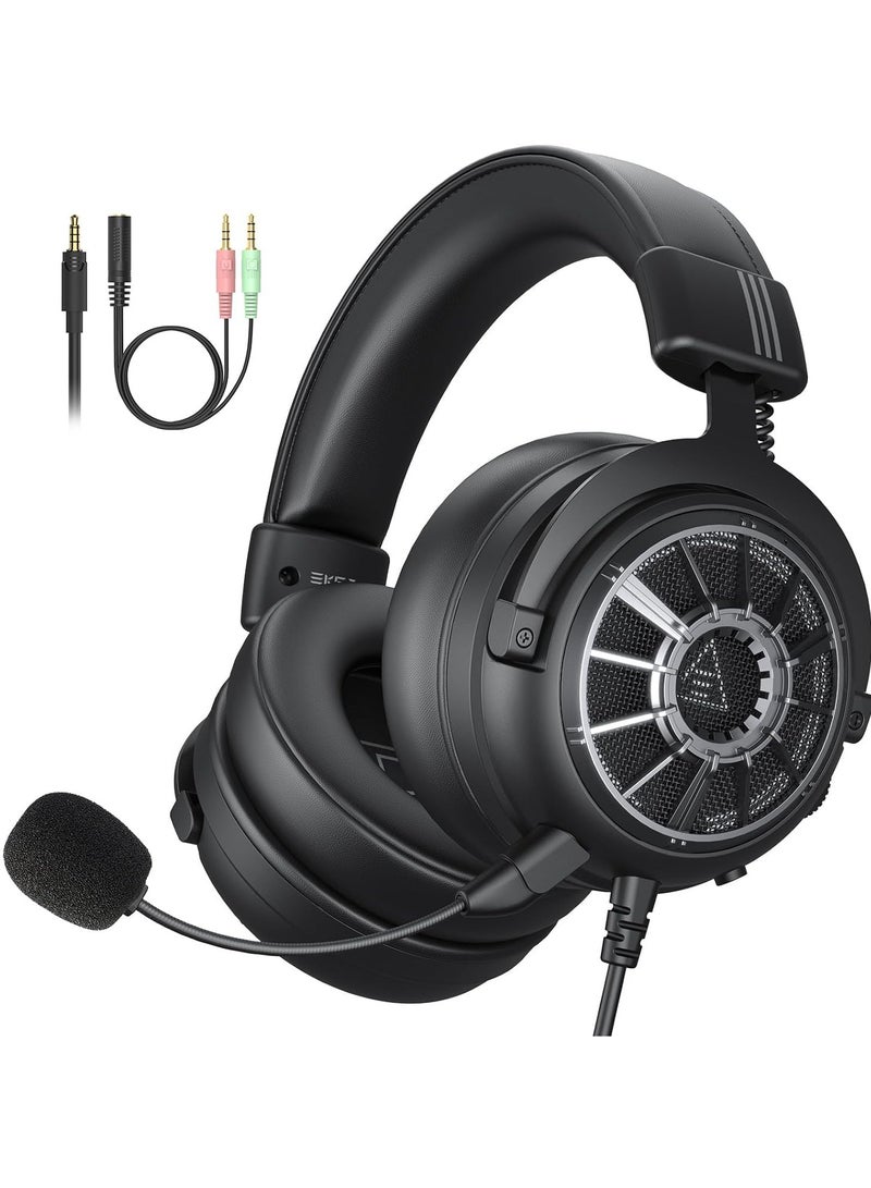 EKSA EKSA StarEngine S Gaming Headset for PC, PS4, PS5, Switch, Xbox One, Xbox Series X/S-Wired Gaming Headphones with Detachable Noise Cancelling Mic, 50mm Drivers, 3.5mm Over-Ear Computer Headphones - Image 1