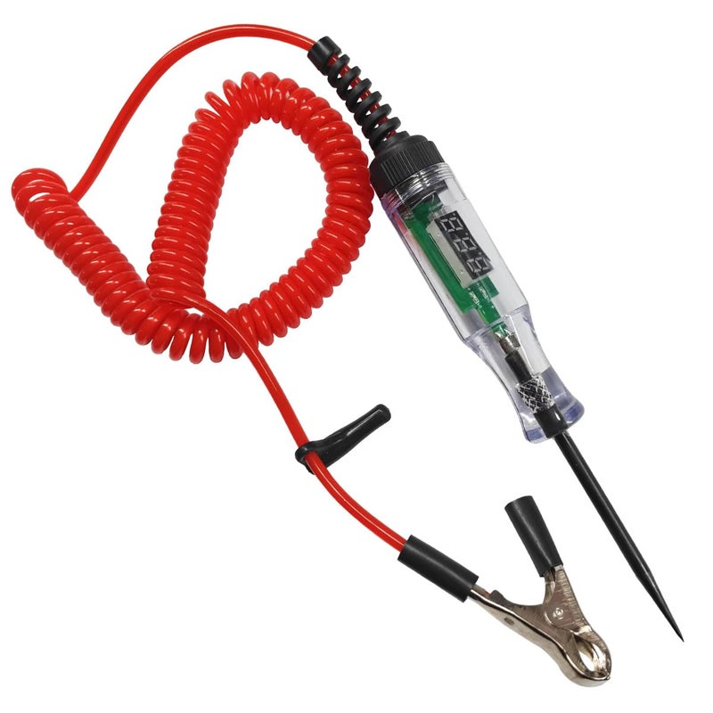 LHDOS Automotive Test Light, 5-90V LED Digital Voltage Tester Display with Voltmeter, Bidirectional Light Circuit Tester with Extended Spring Wire & Probe, Auto Electric Test Pen for Car, Truck, SUV (1 Set) - Image 1