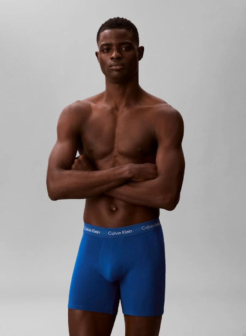 CALVIN KLEIN 3 Pack Boxer Briefs - Cotton Stretch