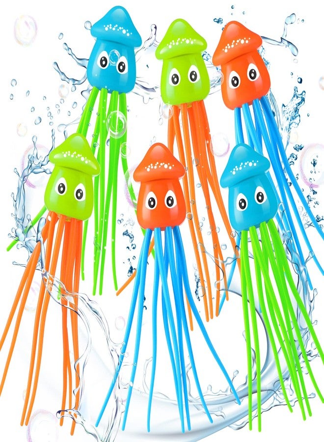Leitee 6 Pcs Octopus Bath Toys Squid Swimming Pool Dive Toys Sensory Stress Relief Cute Pool Diving Toys for Summer Tub Bathtub Water Goodie Bag Fillers, 3 Styles - Image 1