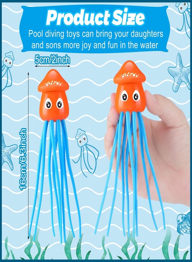 Leitee 6 Pcs Octopus Bath Toys Squid Swimming Pool Dive Toys Sensory Stress Relief Cute Pool Diving Toys for Summer Tub Bathtub Water Goodie Bag Fillers, 3 Styles - Image 2