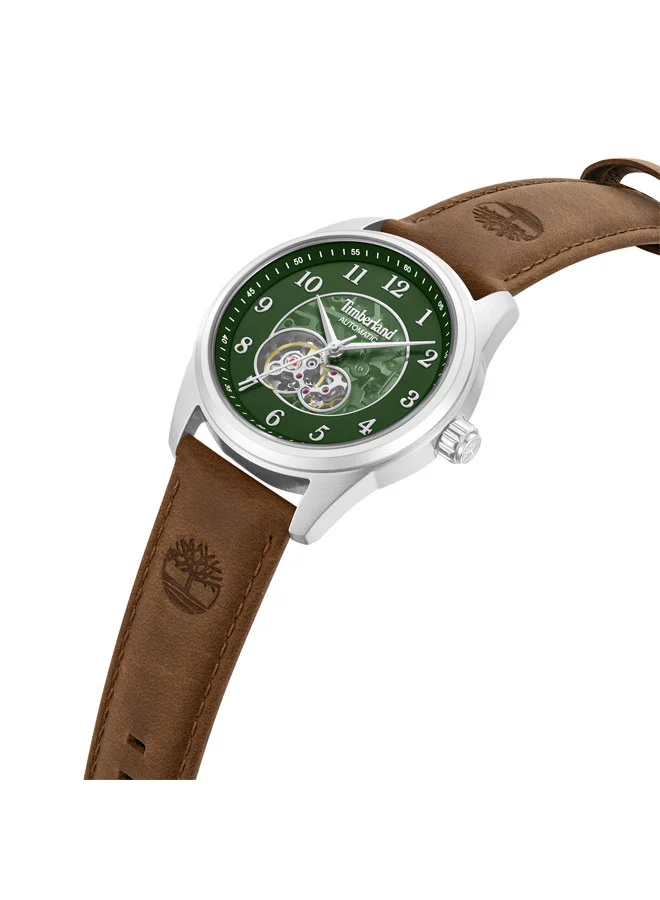تمبرلاند Northbridge Green Dial Leather Strap Automatic Watch for Men, 43mm