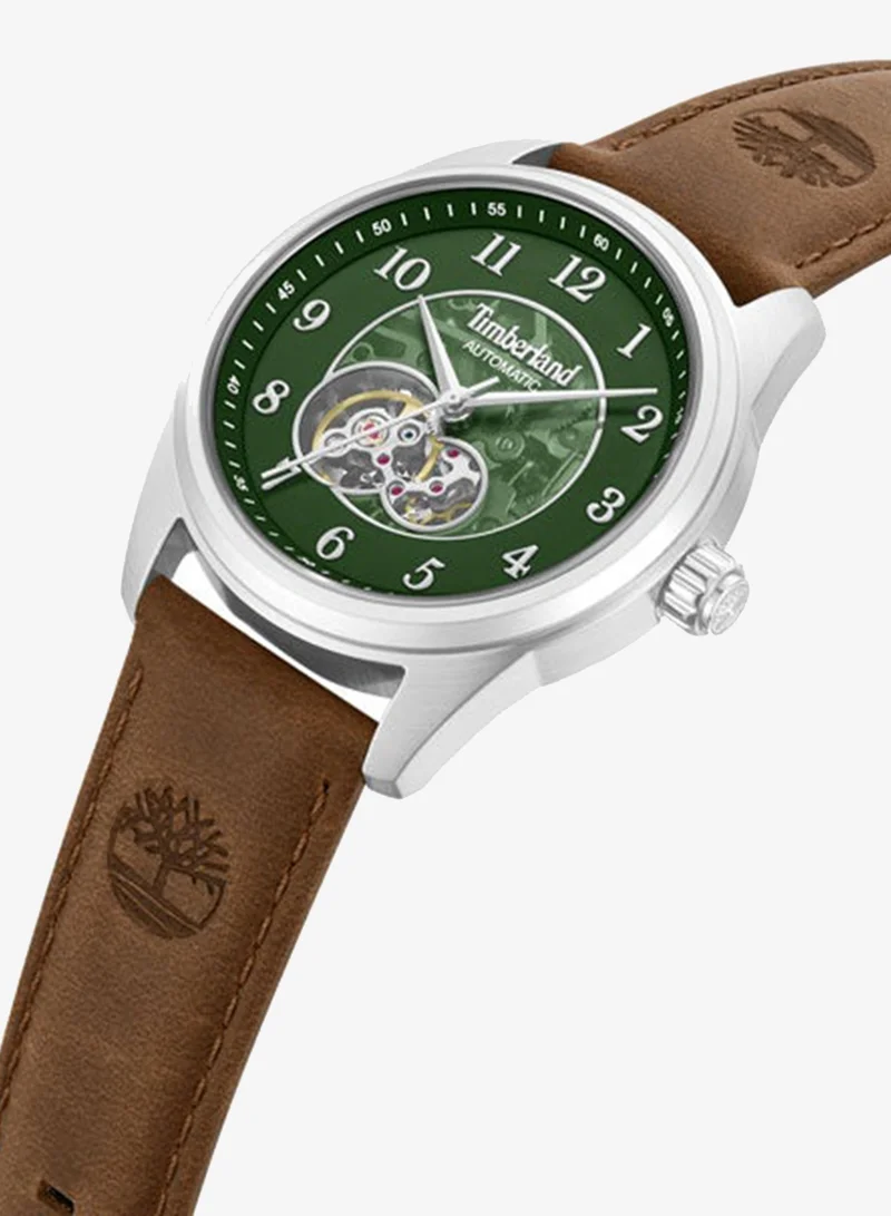 تمبرلاند Northbridge Green Dial Leather Strap Automatic Watch for Men, 43mm