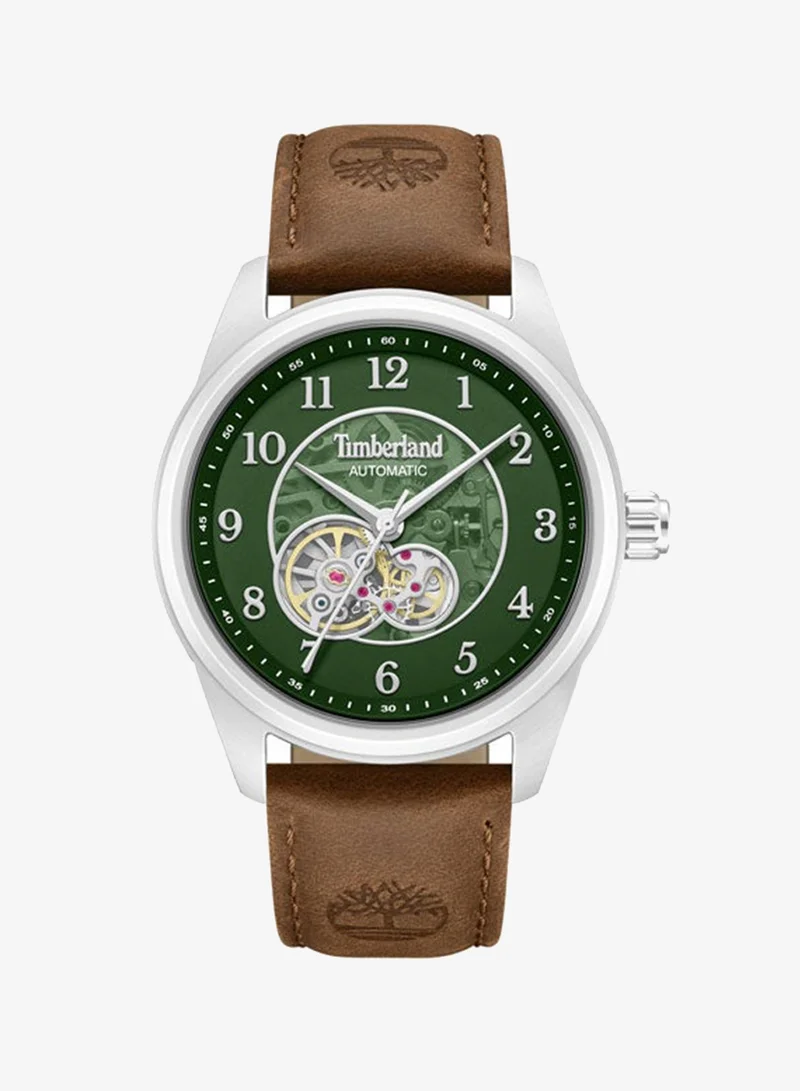 تمبرلاند Northbridge Green Dial Leather Strap Automatic Watch for Men, 43mm