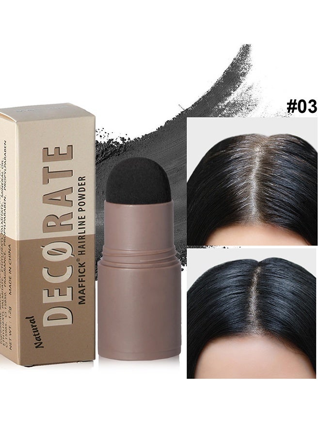 maffick Hairline Powder , Repair Stick, Natural Brown Shade Hairline Powder,Shadow Sponge Pen Waterproof Hair Root Concealer For Thinning Hair Root Touch-Up #03 - Image 1