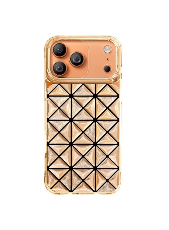 ليفيلو غطاء آيفون 17 برو ماكس هيكسا 3D IML مع حافة مقاومة للصدمات وحواف مرتفعة لحماية الكاميرا والشاشة / تقنية إيفر-كلير / تصميم هندسي عصري / زوايا مقاومة للصدمات / غطاء خلفي - برتقالي - Image 1