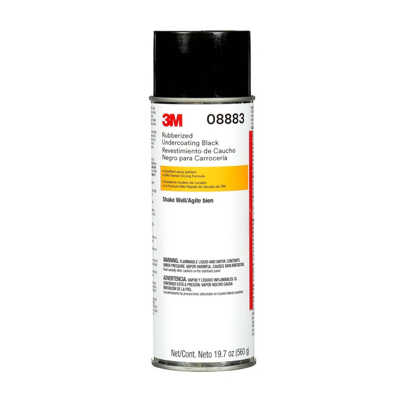3M Rubberized Undercoating Aerosol Spray, 08883, 19.7 oz, Textured Finish, Anti-Corrosive, Multi-Purpose for Automotive Cars, Trucks, and Recreational Vehicles Black - Image 1
