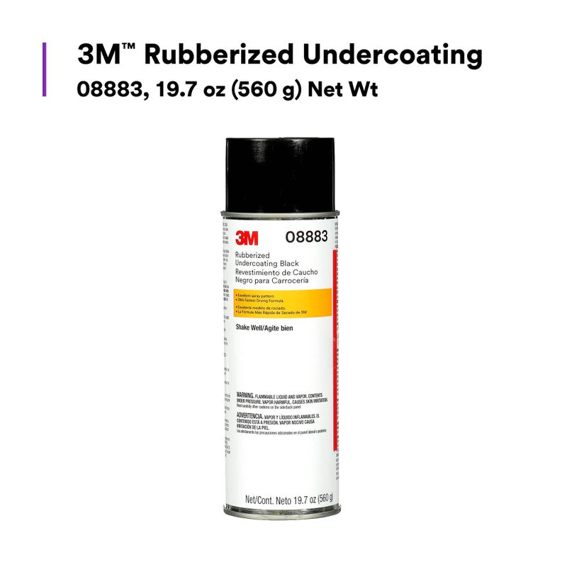 3M Rubberized Undercoating Aerosol Spray, 08883, 19.7 oz, Textured Finish, Anti-Corrosive, Multi-Purpose for Automotive Cars, Trucks, and Recreational Vehicles Black - Image 2