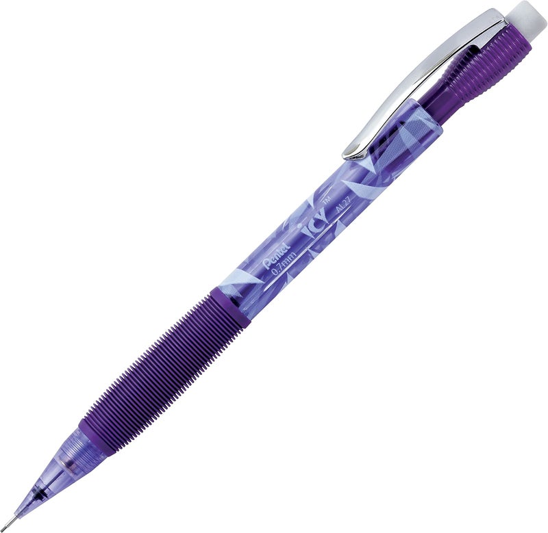 Pentel قلم رصاص أوتوماتيكي من بنتل آيسي، 0.7 مم، برميل بنفسجي، علبة من 12 (AL27TV) - Image 2