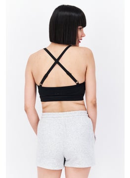 COZI Women Brand Logo Non Padded Sports Bra, Black  - Image 3