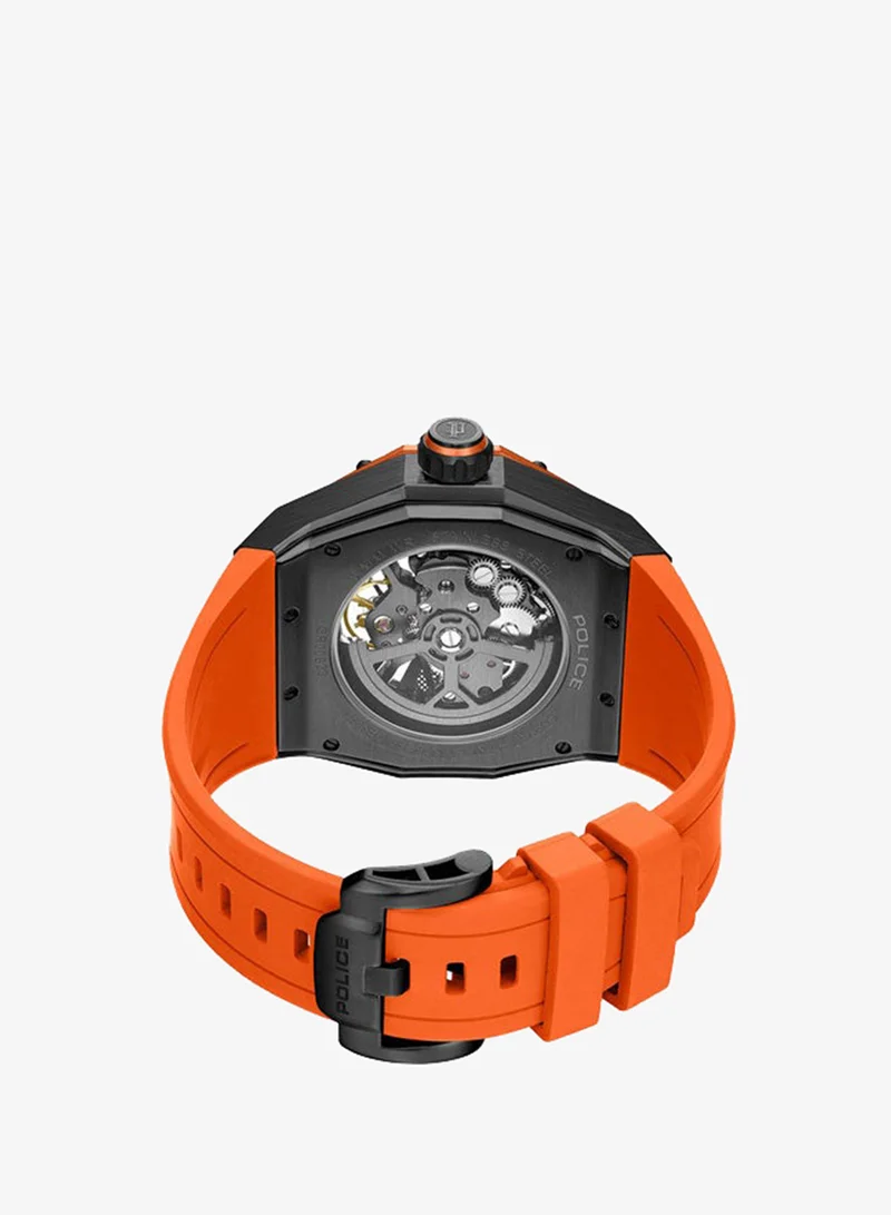 Police orange Men's Dayton Black Dial Orange Silicone Strap Automatic Watch for Men - 45mm for Men | Best Price UAE