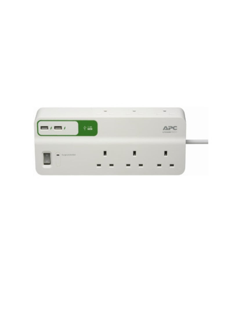 PM6U-UK | APC Performance SurgeArrest 6 outlets with 5V, 2.4A 2 port USB charger, 230V UK