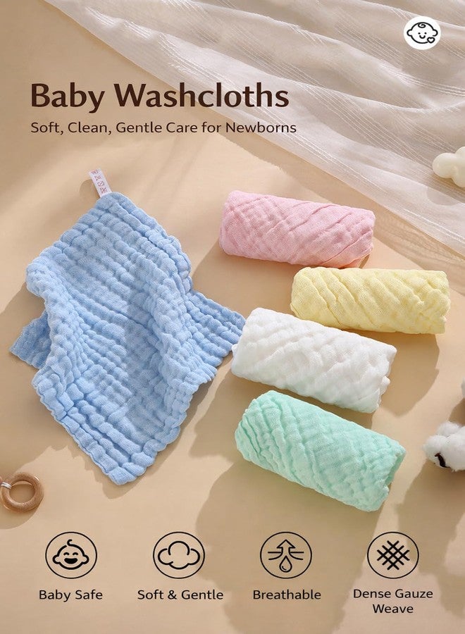 CLUZE Four Layered Muslin Baby Face Towels | Baby Washcloths Soft | Muslin Washcloth for Newborn with Sensitive Skin | 100% Cotton | 25 x 25 cm | Pack of 4 - Image 3