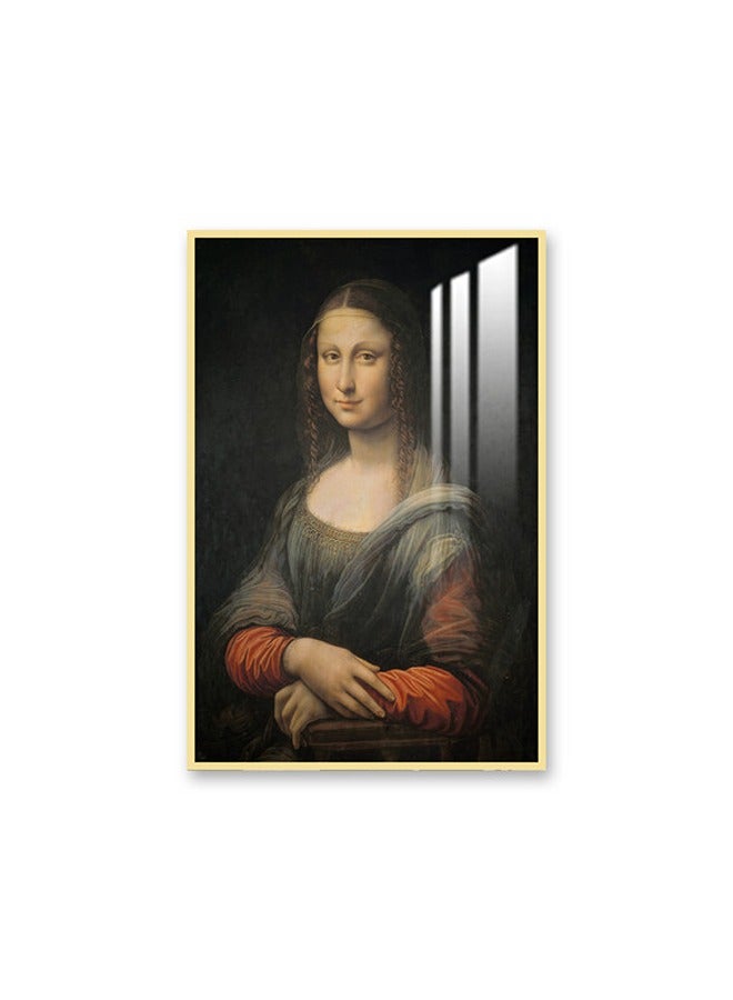 ماركتنا لوحة جدارية120×80سم مع برواز ذهبي وطبقة اكريلك شفاف بتصميم موناليزا - Image 2