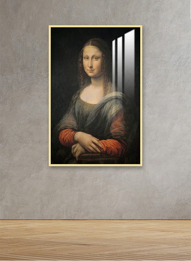 ماركتنا لوحة جدارية120×80سم مع برواز ذهبي وطبقة اكريلك شفاف بتصميم موناليزا - Image 1