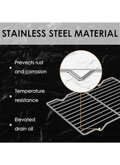 Arabest 2 Pack Cooling Rack for Baking, 8.3 x 11.4 Stainless Steel Grill Rack, Small Grid Baking Rack for Baking Cooking Roasting Oven  - Image 3