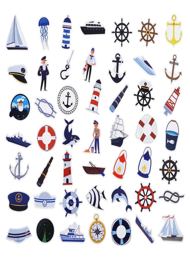 Cleverplay 100 Pack Nautical Stickers, Nautical Party Favors, Anchor Birthday Decorations Gifts - Image 2