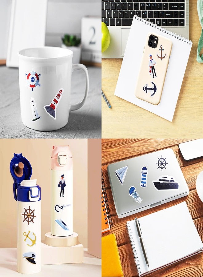 Cleverplay 100 Pack Nautical Stickers, Nautical Party Favors, Anchor Birthday Decorations Gifts - Image 4