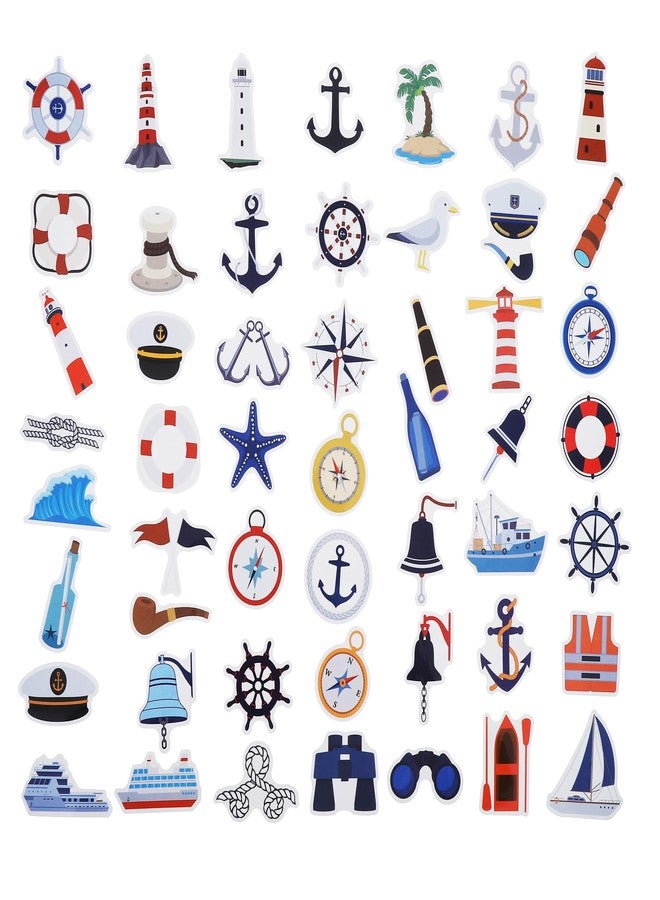 Cleverplay 100 Pack Nautical Stickers, Nautical Party Favors, Anchor Birthday Decorations Gifts - Image 3