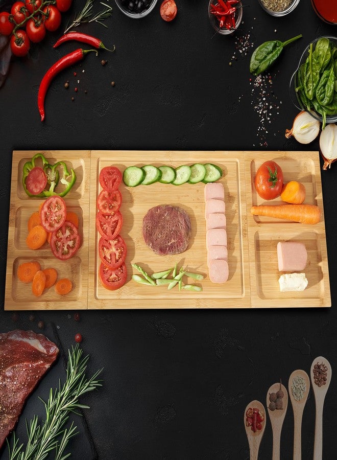 ROSOS Bamboo Cutting Boards for kitchen, Bamboo Wood Cutting Boards for Kitchen, Charcuterie Boards gift set, Charcuterie Board set, Chopping Board Set with Storage, Large Meal Prep Cutting Board - Image 1