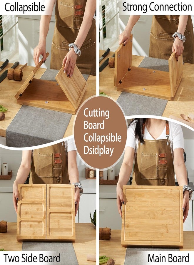 ROSOS Bamboo Cutting Boards for kitchen, Bamboo Wood Cutting Boards for Kitchen, Charcuterie Boards gift set, Charcuterie Board set, Chopping Board Set with Storage, Large Meal Prep Cutting Board - Image 5