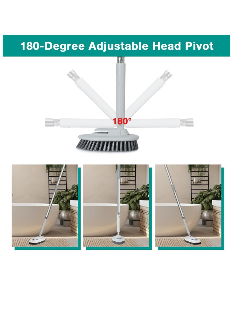 Zikra 2 in 1 Tub & Tile Scrubber Cleaning Brush with Long Handle, 50'' Shower Bathtub Brush Include 1 Stiff Brush & 1 Sponge Brush for Kitchen Floor Wall Bathroom Glass Toilet Window - Image 4