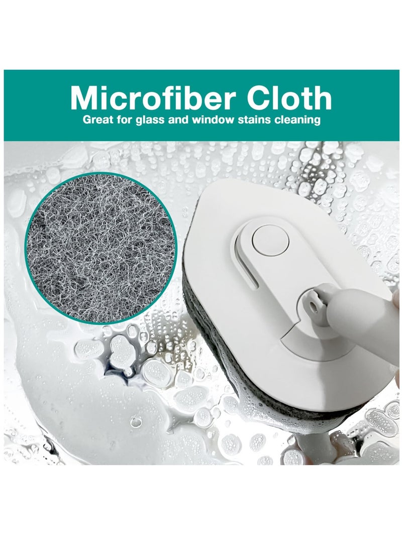 Zikra 2 in 1 Tub & Tile Scrubber Cleaning Brush with Long Handle, 50'' Shower Bathtub Brush Include 1 Stiff Brush & 1 Sponge Brush for Kitchen Floor Wall Bathroom Glass Toilet Window - Image 3