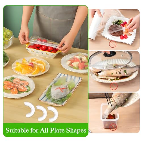 Yhalyea Bowl Covers Elastic - 100 Count - Reusable Plastic Bowl Covers - Covers 4-9 Inch Bowls/Plate, Flexible Food Cover, Multi-Purpose Kitchen Outdoor Must-Have - Image 5