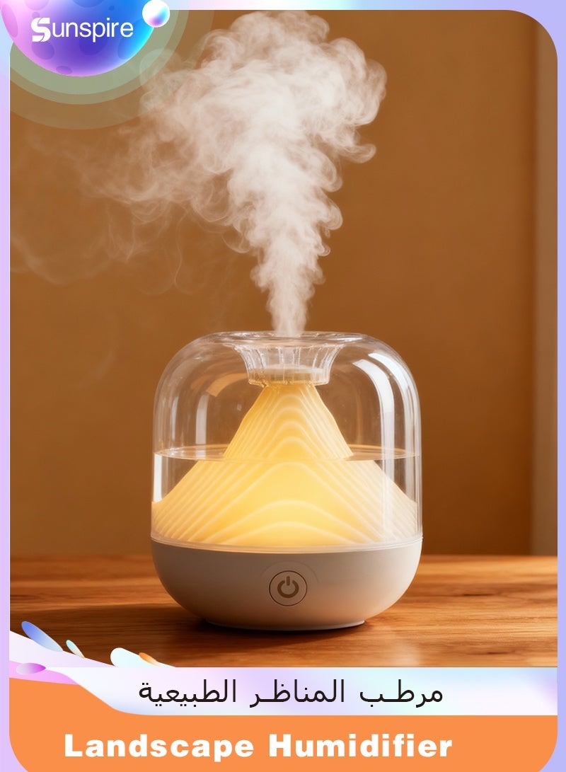 صن سباير مرطب هواء مبتكر 800 مل سعة كبيرة ترطيب صامت إضاءة دافئة مزدوجة مصدر الطاقة: USB / بطاريات مرطب هواء منزلي ومكتبي لغرف النوم - Image 1