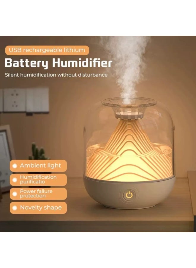 صن سباير مرطب هواء مبتكر 800 مل سعة كبيرة ترطيب صامت إضاءة دافئة مزدوجة مصدر الطاقة: USB / بطاريات مرطب هواء منزلي ومكتبي لغرف النوم - Image 2