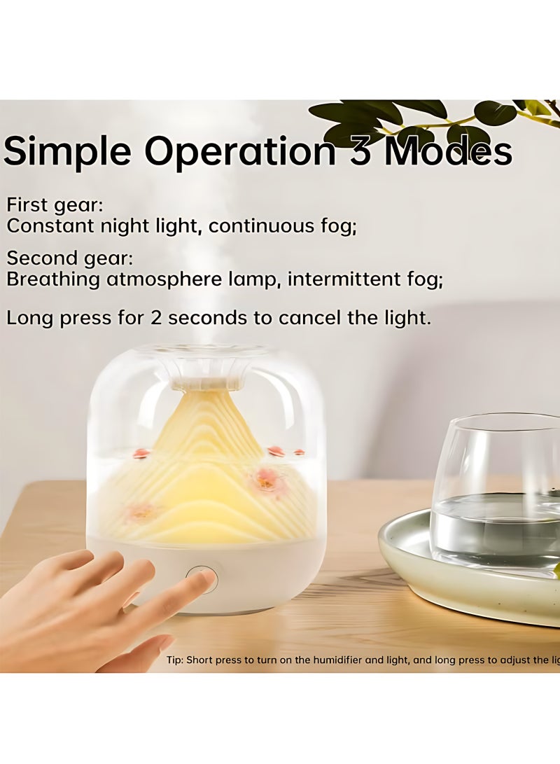 صن سباير مرطب هواء مبتكر 800 مل سعة كبيرة ترطيب صامت إضاءة دافئة مزدوجة مصدر الطاقة: USB / بطاريات مرطب هواء منزلي ومكتبي لغرف النوم - Image 4