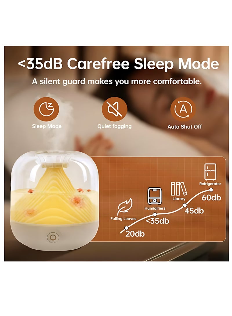 صن سباير مرطب هواء مبتكر 800 مل سعة كبيرة ترطيب صامت إضاءة دافئة مزدوجة مصدر الطاقة: USB / بطاريات مرطب هواء منزلي ومكتبي لغرف النوم - Image 3
