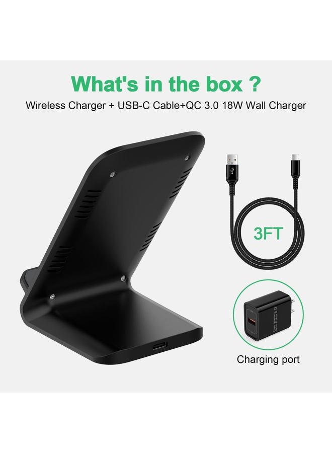 Flecom Android Wireless Charger Samsung for Samsung Galaxy S25FE S25 Plus S25 Edge S25 Ultra S24FE S23 S22, Android Desk Phone Charger Stand Fast Charging Station Pad for iPhone 17 Pro Max, with 18W Adapter - Image 5