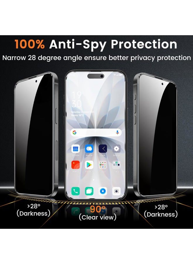 Lesakit 4 Pack Privacy Screen Protector for iPhone 17 6.3-Inch with 4 Pack Camera Lens Protector, Anti Spy Tempered Glass Film 9H Hardness Bubble Free Case Friendly - Image 3
