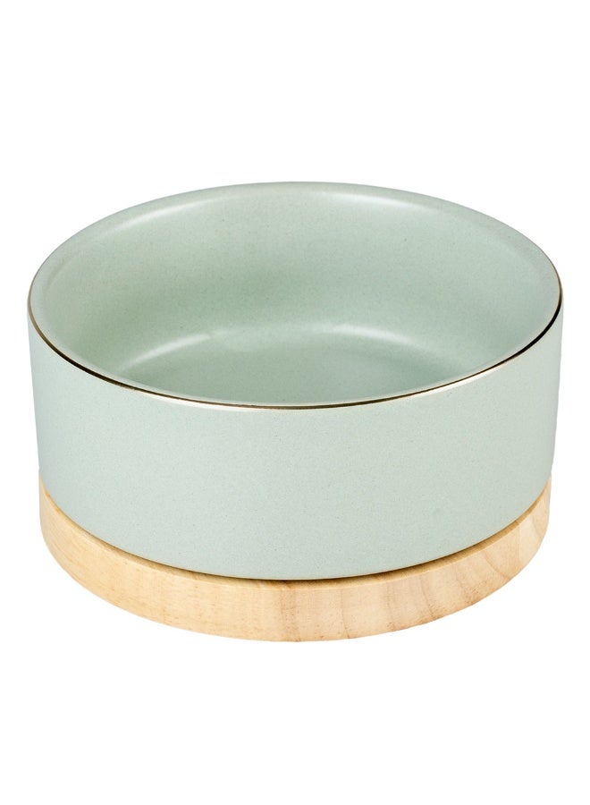 دوفو + وعاء تغذية دوفو+ بلون الخشب الحجري، سعة 450 مل، 12.5 × 12.5 × 6 سم، أخضر - Image 1