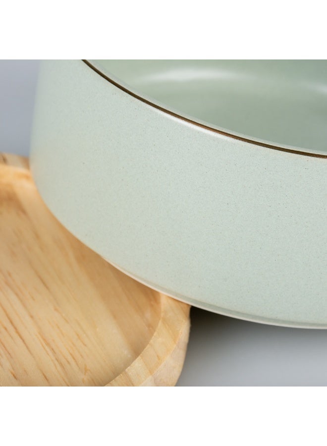 دوفو + وعاء تغذية دوفو+ بلون الخشب الحجري، سعة 450 مل، 12.5 × 12.5 × 6 سم، أخضر - Image 2