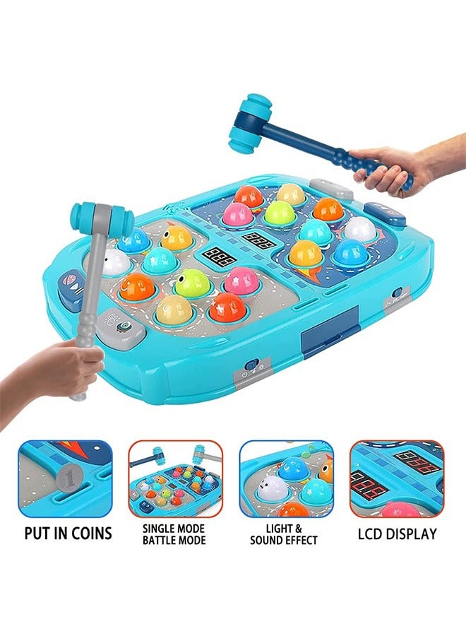 LENND Whack A Mole Game, Toys for 3+ Year Old Boys/Girls, Whack A Mole Game for Toddlers, Pounding Toy for 3 4 5 6 7 8+ Kids, Interactive Educational Toys with Sound and Light, PK Mode with 2 Hammers - Image 3