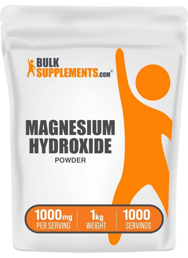 بالك سابلمنتس مسحوق هيدروكسيد المغنيسيوم من BulkSupplements.com - هيدروكسيد المغنيسيوم الصالح للأكل، مكمل هيدروكسيد المغنيسيوم - 1000 مجم (410 مجم من المغنيسيوم) لكل وجبة، 1 كجم (2.2 رطل) (عبوة من قطعة واحدة)  - Image 1