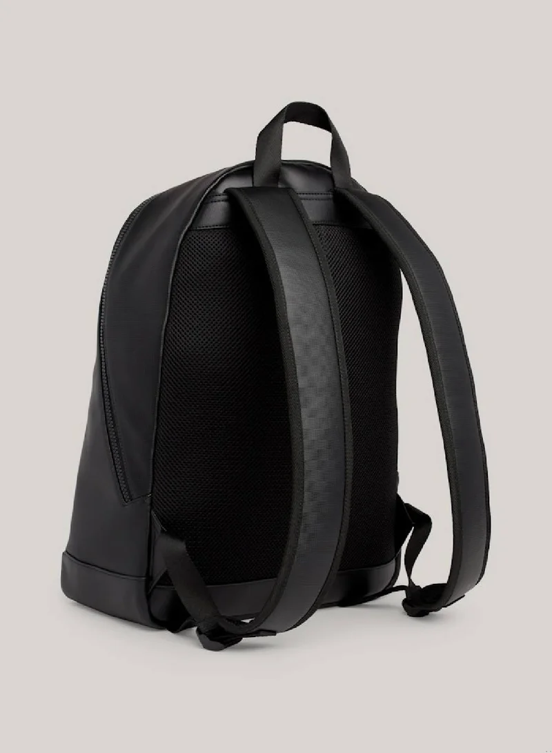 TOMMY HILFIGER Men's Pique Textured Laptop Backpack -  Textured finish, Black