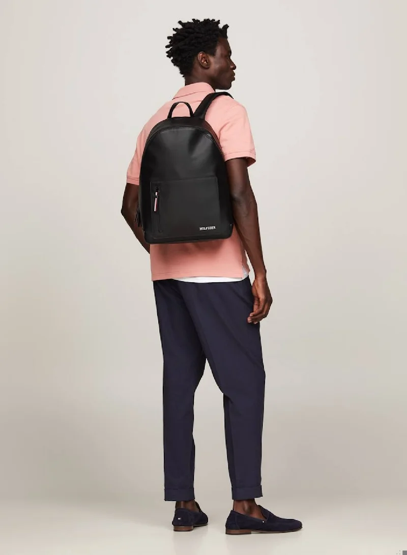 TOMMY HILFIGER Men's Pique Textured Laptop Backpack -  Textured finish, Black