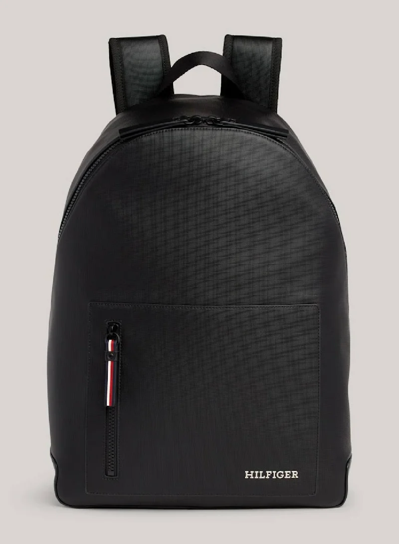 TOMMY HILFIGER Men's Pique Textured Laptop Backpack -  Textured finish, Black