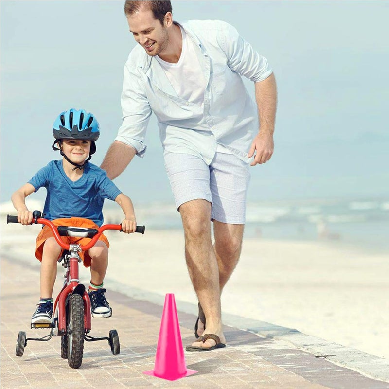 Alyoen [10 Pack] Traffic Training Sports Cones, 12 Inch Orange Safety Cones, Soccer Basketball Cones for Drills, Plastic Marker Cones for Indoor/Outdoor Activity & Festive Events (Set of 10/24 Pack) (Pink) - Image 5