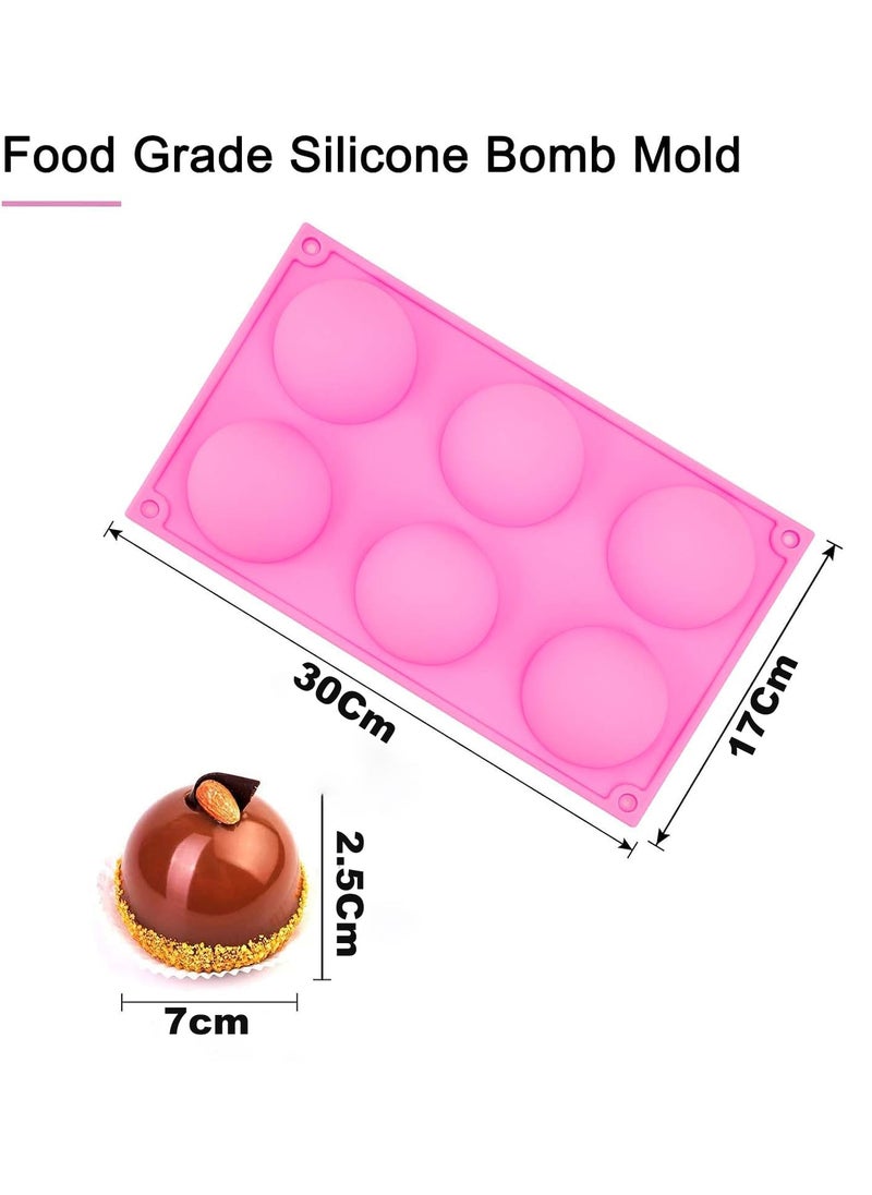 Karp KARP 6-Cavity Semi Sphere Silicone Mold - Perfect for Creating Chocolate, Cake, Jelly, Pudding, and Mousse Dome Desserts-Pack of 1 -Multicolor  - Image 2