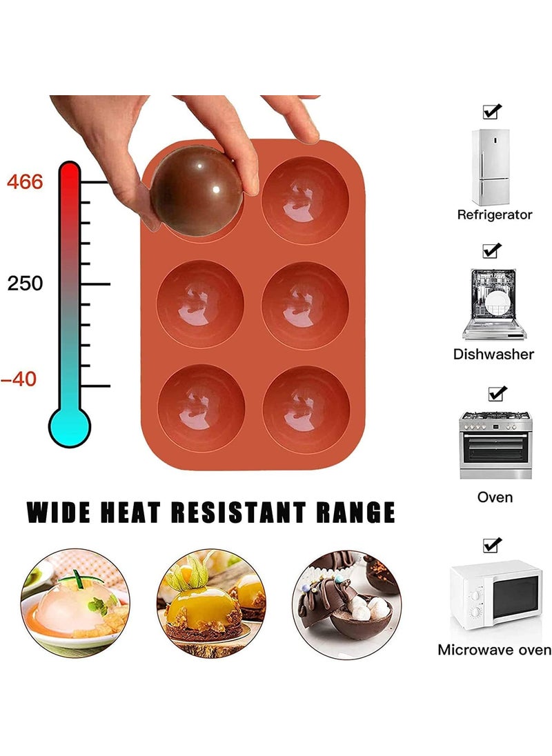 Karp KARP 6-Cavity Semi Sphere Silicone Mold - Perfect for Creating Chocolate, Cake, Jelly, Pudding, and Mousse Dome Desserts-Pack of 1 -Multicolor  - Image 3
