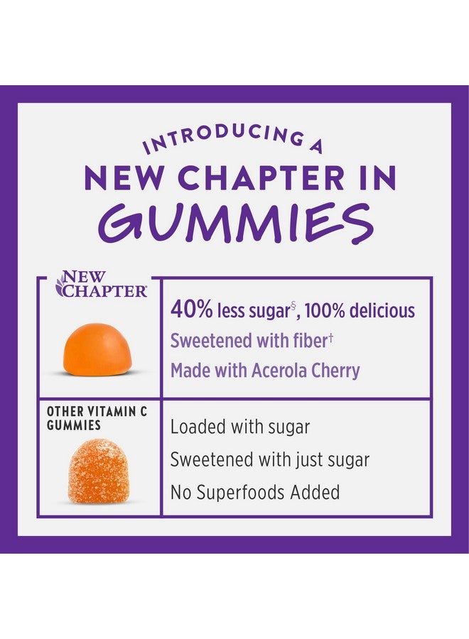 New Chapter Vitamin C+ Gummies 40% Less Sugar§ Excellent Source Of Vitamin C Two Daily Gummies For Immune Support With Acerola Cherry Vegan Nongmo Gluten Free Citrus Flavored 60Ct - Image 5